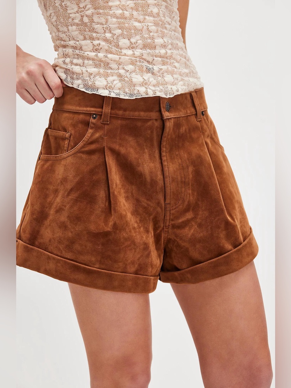 NWOT Free People Danni Vegan Suede Shorts